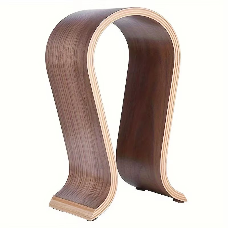 Headphone Stand U-Shaped Wooden, Wooden Headphone Stand Desktop Headphone Display Stand, Suitable for Almost All Headphones.