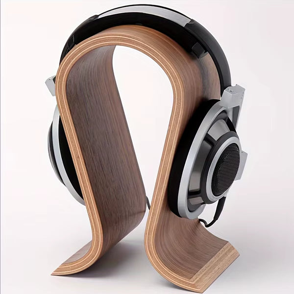 Headphone Stand U-Shaped Wooden, Wooden Headphone Stand Desktop Headphone Display Stand, Suitable for Almost All Headphones.