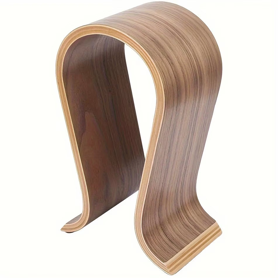 Headphone Stand U-Shaped Wooden, Wooden Headphone Stand Desktop Headphone Display Stand, Suitable for Almost All Headphones.